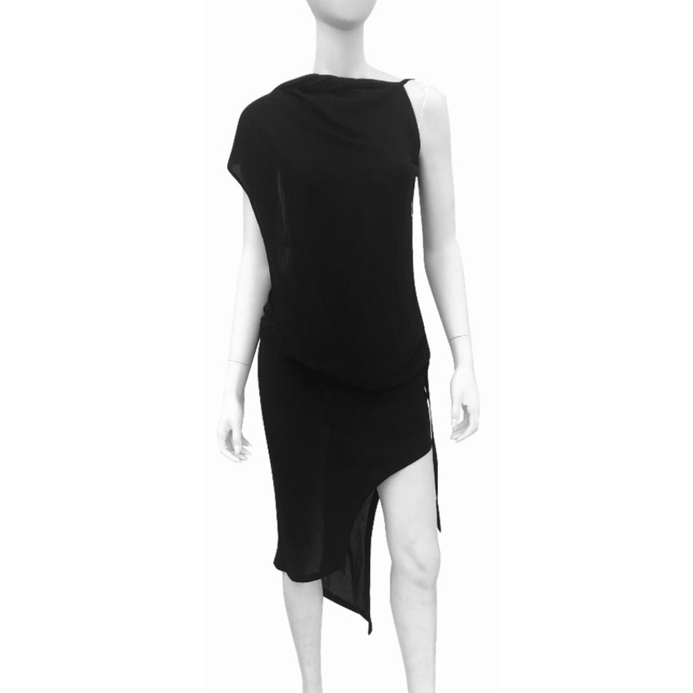 Ann Demeulemeester Asymmetrical Open Back Dress